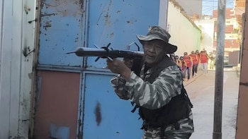 Милиционер во время тренировки