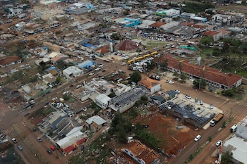 Панорама разрушений после