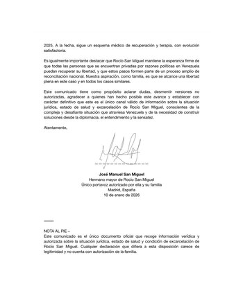 Заявление, подписанное Хосе