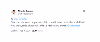 Альфредо Ромеро сообщил о