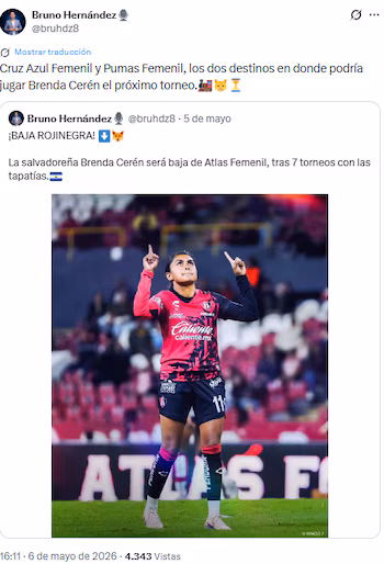 По словам журналиста, Cruz Azul Femenil стремится укрепить себя и конкурирует с Pumas Femenil за подписание контракта с Серен. (Фото любезно предоставлено: Бруна Эрнандес)