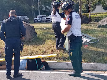Водители и жители сектора предупредили спасателей после обнаружения тел на центральной клумбе бульвара.